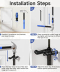 Installation steps for Tough As Nails Hinge Pin Door Stopper With Adjustable Springs And Soft Silicone Caps.