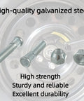 Six Sets Of Wheel Studs With Nuts For Trailers 2000 Lb To 3500 Lb Axles With 1/2-20 UNF Thread 0.54 Inch Spline 0.69 Inch Head