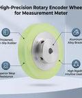 Beefy Rotary Encoder Meter Wheel With 6mm Aperture For Marking Machines And Inkjet Printers, All Aluminum Alloy Bracket, Non Slip Rubber Wheel, 200 To 300mm Measurement Range, Industrial Grade Encoder Wheel.