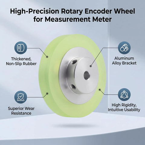 Beefy Rotary Encoder Meter Wheel With 6mm Aperture For Marking Machines And Inkjet Printers, All Aluminum Alloy Bracket, Non Slip Rubber Wheel, 200 To 300mm Measurement Range, Industrial Grade Encoder Wheel.