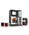 Hot And Iced XL Coffee Maker With Rapid Cold Brew Four Brew Styles Eight Cup Sizes From Small Cup To Travel Mug Barista Grade Single Serve Brewer 12 Cup Carafe Permanent Filter Removable Reservoir Black CM371 with carafe and mugs