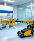 Commercial Glass Vacuum Lifter Robot With Badass Suction Grip For Heavy Duty Panel Moves and No Stress Building Facade Installations Paired With Smart Industrial Automation Solutions in a lab setting.