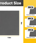 Front view: Terixe gasket material sheets, 3-pack, 15x11.8 in, non-asbestos, high-temp; thickness 0.8mm, 1.0mm, 1.5mm