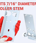 Beefed Up Heavy Duty Replacement Garage Door Bottom Roller Brackets With Seven Sixteenth Inch Diameter Roller Stem displayed