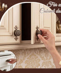 Antique Brass Cabinet Knobs Set With Backplates Flower Shape Vintage Drawer Pulls for Kitchen Cabinets