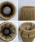 Close-up of rattan lampshades for the 68-inch Two Light Rattan Floor Lamp with Independent Control Switch Rustic Farmhouse Tall Standing Lamp.