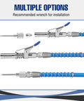 Grease Gun Coupler Set With Quick Release And 12-Inch Hose 10,000 PSI Locking Zerk Connection Needle Tip 1 Eighth NPT Beefy Build