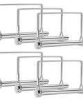 6 Pack Trailer Coupler Pins 5-16 Inch By 4 Inch Heavy Duty Square Towing Hitch Pins shown in silver carbon steel on a white background.