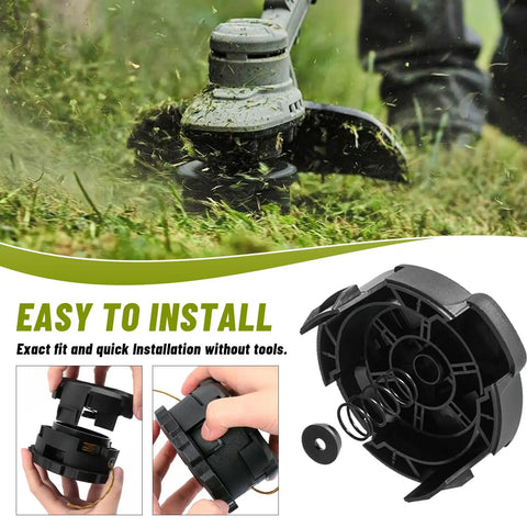 Weed Trimmer Head Replacement For DWO1DT995 Cordless String Trimmer Compatible With DCST922P1 DCST922B DCST972X1 shown in action