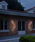Solar Hot Air Balloon Lantern And Wind Chimes For Garden Outdoor Hanging Lights on brick house with color changing LED glow