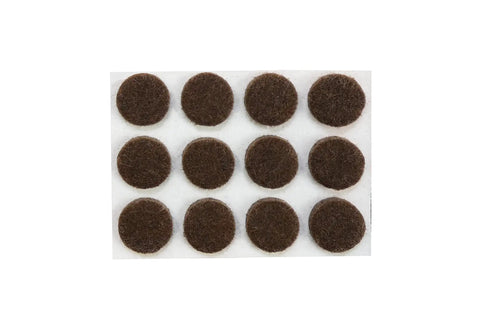 Self Adhesive Felt Furniture Pads One Half Inch Brown 24 Pack Easy Peel And Stick Scratch Protection For Cabinets Tables Floors