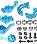 Beefed Up Aluminum Steering Knuckle Hub Mount Upgrade 102010 102011 102012 for one tenth scale RC cars in blue with bolts and bearings