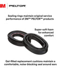 Gel Sealing Rings HY80 Earmuff Cushions Replacement, black, 3M Peltor, showing soft polyurethane skin with silicone gel