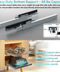 Heavy Duty 10 Inch Bottom Mount Soft Close Drawer Slides Kick Up Your Cabinets With Rock Solid Support And An Effortless 88 Pound Load Rating For Quick Home Refreshes And Zero Drama Diy Projects, showcasing smooth operation and 88 lbs capacity.