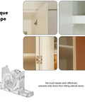 10 Pack Cabinet Push To Open Latch With Touch Beads ABS And Metal Material installed on various cabinet doors