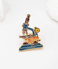 Colorful Enamel Microscope Brooch Pin For Scientists And Lab Enthusiasts On Lab Coats And Bags Stay Curious Inspirational Jewelry Gift
