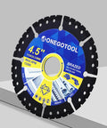 Front view of 3 Piece 4-1/2 Inch Diamond Multi-Purpose Saw Blades For Angle Grinder For Cutting Marble Quartz Stone Tile Metal Plastic Built Tough For Fast Clean Cuts And Long Lasting Durability