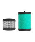 Oil Mist Filter Kit For Edwards Vacuum Pumps RV3 RV5 RV8 RV12 Two Stage Rotary Vane Pump Includes Oil Mist Element A22304198 And Odor Removal Filter A22304079 2 Pack showing two cylindrical filters
