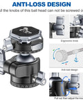 Anti-loss design of Arca QR Ball Head For Tripods And Sliders With One Quarter Inch And Three Eighths Inch Threads 360° pan