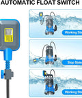 Automatic float switch operation states for Sump Pump Submersible Beast 3500 GPH 750W Portable Transfer Electric Utility Water Pump