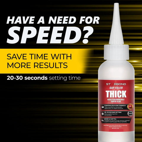 Thick Super Glue Pro Grade Kit 2 Oz With Gap Filling CA Glue Cyanoacrylate Adhesive Clog Resistant Cap Microtips And Extra Nozzle