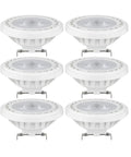 Set of 6 AR111 LED Spotlight Bulbs 7W 600 Lumens, 24 Degree Narrow Flood, 12V G53 Base, Non Dimmable, Warm White 3000K