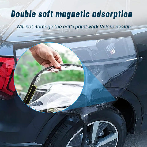 Heavy Duty Magnetic EV Charger Port Cover Waterproof Seal For Steel Electric Vehicles in use with soft magnetic adsorbtion.