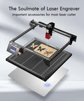 Longer honeycomb working table for laser engraver with aluminum plate, 15.7x15.7 in (front-left isometric view).