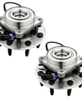 Two Pack Front Wheel Bearing And Hub Assembly For Chevy Silverado 2500 3500 HD Suburban 2500 GMC Sierra 2500 3500 HD Yukon XL 2500 Hummer H2 8 Lug With ABS Beefed Up Heavy Duty Truck Parts shown from top