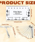 Guitar Nut File Set 11 Pcs Luthier Tools Kit With Nine Radius Gauges And One String Action Gauge Ruler dimensions displayed