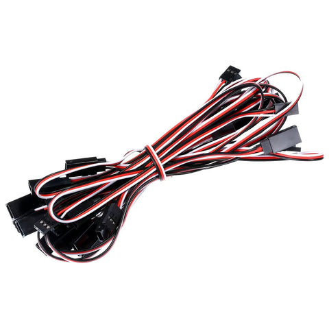 Bundle of 20 Piece 3 Pin Servo Extension Cables Female To Male RC Wiring Kit with five lengths for various projects.