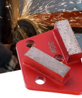 Close-up of Set Of 3 Trapezoid Concrete Grinding Discs With 30 Grit For Floor Grinders, aggressive metal scraper pads