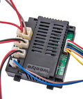 12V Wiring Harness With 2.4G Remote Control Circuit Board Switch Pedal Wires Overload Protector For Kids Electric Ride On Cars Complete Accessory Set No Gearbox Or Battery Included showing circuit board with connected wires.