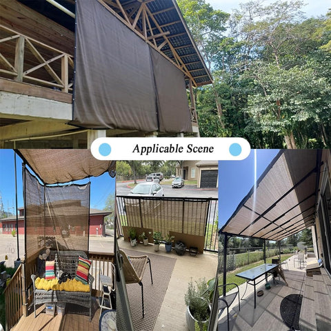 Mocha 12x20 ft sun shade cloth protecting patios and pergolas, breathable fabric with 90% UV block for outdoor spaces