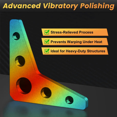Twenty Pack Heavy Duty Weld On Gusset Plates Quarter Inch Thick Half Inch Holes Crafted From A572 Grade 50 Steel showing a colorful triangular brace.