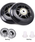 8 Pack Inline Skate Wheels Set 70Mm 72Mm 76Mm 82A 84A With Bearings ABEC for replacement, showing wheels, bearings, and bushings.