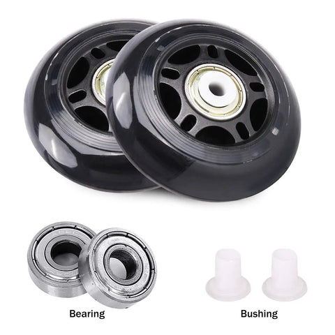8 Pack Inline Skate Wheels Set 70Mm 72Mm 76Mm 82A 84A With Bearings ABEC for replacement, showing wheels, bearings, and bushings.