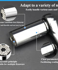 Premium Universal Socket Set 7-19mm Magic Wrench Kit For Auto Repair And Home Projects Heavy Duty Chrome Vanadium Steel Fits Messy Bolts Nuts And Screws With Hex Adapter Ratchet Option Easy Fix Tools, chrome vanadium socket close-up