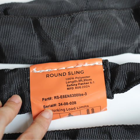 Black Endless 4 Ft Round Sling Built Tough Heavy Duty Polyester Lifting Sling For Rigging And Hoisting With 5300 Lb Vertical Capacity label