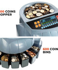 Coin Counter And Sorter Machine With Six Bins Counts Up To 250 Coins Per Minute Handles One Cent Five Cent Ten Cent Twenty Five