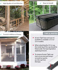No Sweat Porch Screening System Featuring Durable Vinyl Cap And Base Rails Sold As A 20 Pack Of 1.5 By 96 Inch Continuous Rolls For Quick Cutting And Breezy Patio Setups, displaying installations and tips for use.