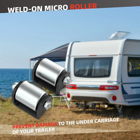 Two Pack Trailer Roller Wheel 2 Inch Weld On Heavy Duty Steel Caster With Grease Fitting For RV Trailers Motorhomes And Fifth Wheels