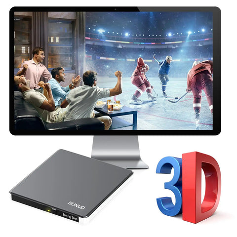 Five In One External Blu Ray Drive With USB 3.0 And USB Type C Portable Slim Blu Ray Burner BD Player with 3D support