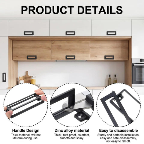 Slick Low Profile Cabinet Pulls For Cabinets, Drawers, And Cupboards, Zinc Alloy Recessed Handles in modern kitchen setup