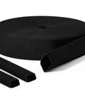 26 Ft Nylon Hydraulic Hose Protector Sleeve For TIG Torch Cables Black Protective Cover Hose Sheath Hydraulic Wrap And Wire Management For Cord TIG 1 Inch ID, shown in coiled form with a section open.