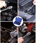 Heavy Hitter E Torx Socket Set With Quick Change Adapter Kit 1 4 3 8 1 2 Inch Drive Sizes Pro Grade Cr V Steel Ratchet Tool in action during auto repairs.