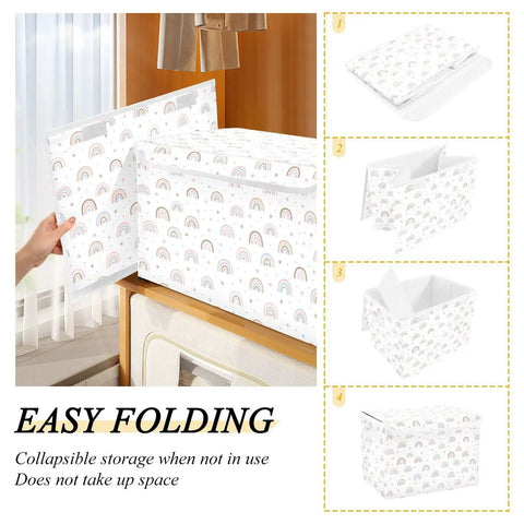 Heavy Hitter Collapsible Storage Bin With Secure Flip Top Lid And Reinforced Carry Handles for easy storage and space-saving.