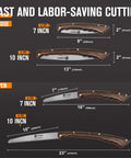 Seven Inch Folding Hand Saw With Wenge Wood Handle And Premium Leather Sheath Heavy Duty SK5 High Carbon Steel Blade dimensions chart