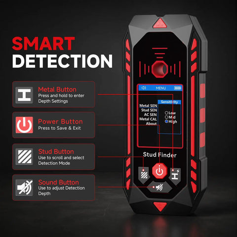 Hella Precise Wall Scanner And Electronic Stud Detector With Adjustable Sensitivity Locates Wooden Boards Ferrous Metals And Live Wires For Effortless Renovation Jobs And Straight Up Solid Grip