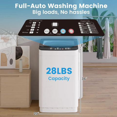 Portable Washer And Dryer Combo Full Automatic Top Load Laundry Pair For Apartments Dorms Smooth Operator Vibe with LED panel
